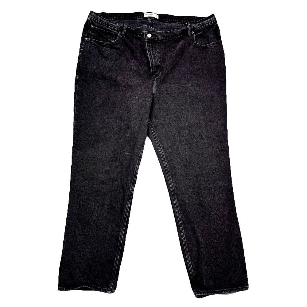 Abercrombie Fitch 90s Straight Jeans Womens Plus 22 Black Denim Measures 44 x 29